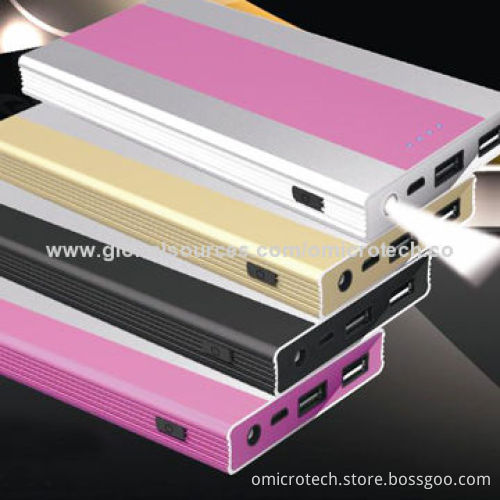 12,000mAh Fashionable Polymer Dual USB Ports Power Banks, Long Standby Time